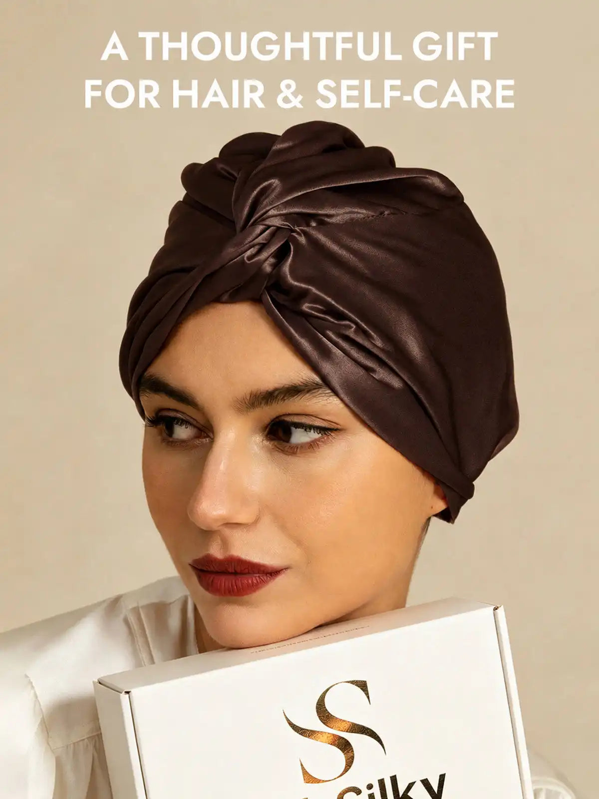 22Momme 100% Mulberry Silk Knot-Front Hair Bonnet with Adjustable Button Design