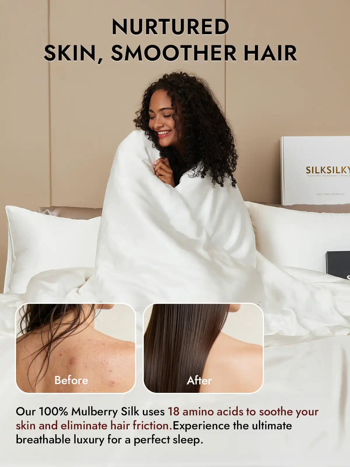 25Momme Mulberry Silk Seamless Duvet Cover (WITHOUT PILLOWCASES)