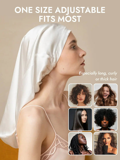 100% Mulberry Silk Elegant Bonnet for Long Hair