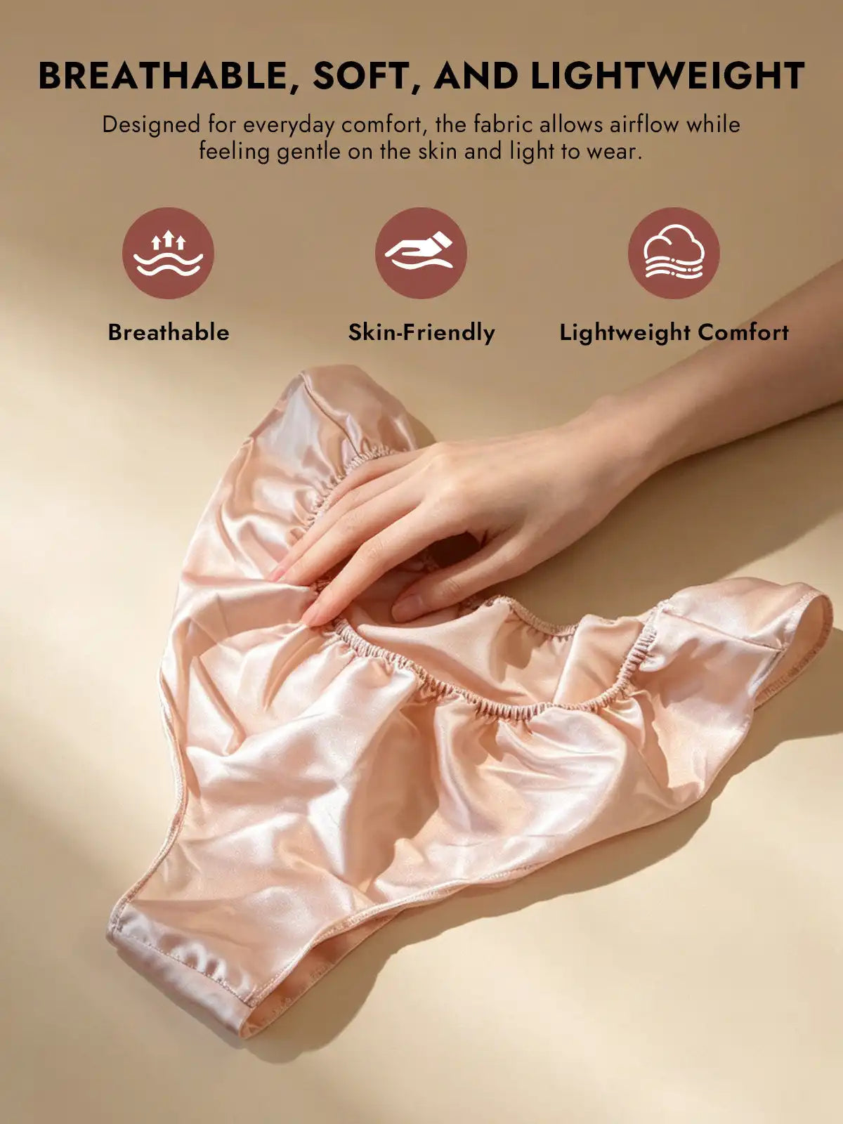 100% Mulberry Silk Low-Rise Ruffle Trim Panty