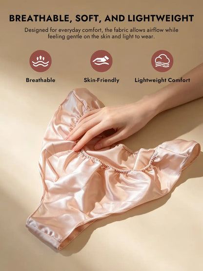 100% Mulberry Silk Low-Rise Ruffle Trim Panty