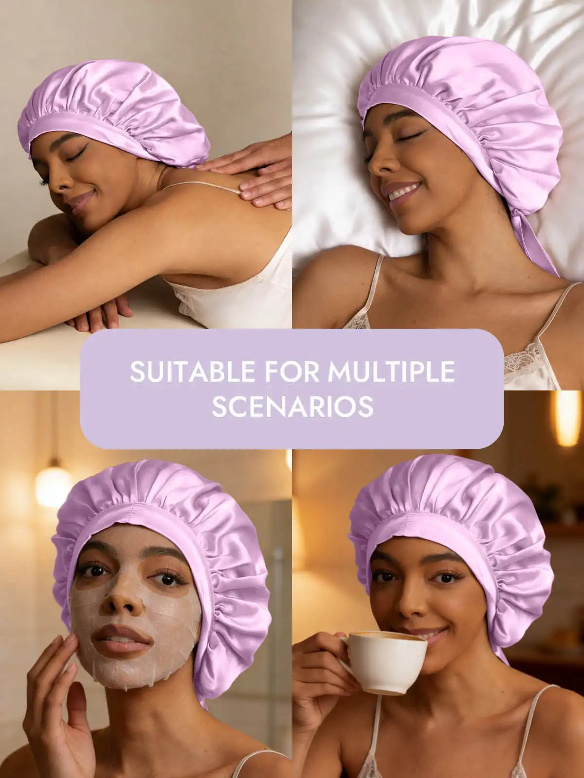 100% Mulberry Silk Elegant Bonnet with Long Ribbons