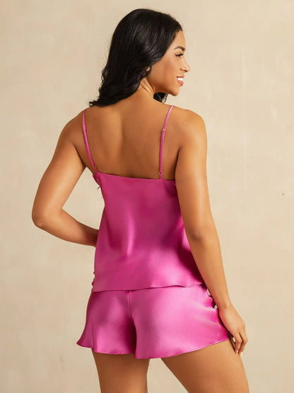100% Mulberry Silk V-Neck Cami Pajama Set