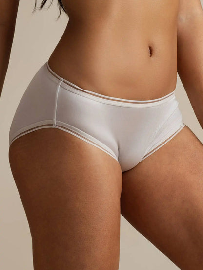 100% Mulberry Silk Seamless Ultra-Smooth Mesh Edge Panty