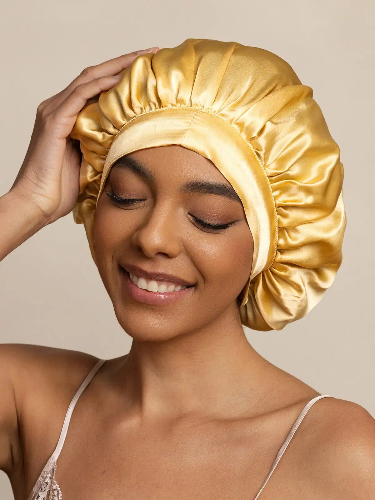 100% Mulberry Silk Elegant Bonnet with Long Ribbons
