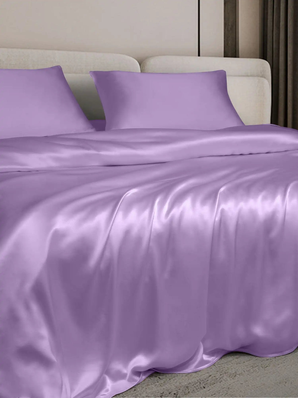 19Momme 4Pcs Silk Set Duvet Cover+Fitted Sheet+2x Pillowcases