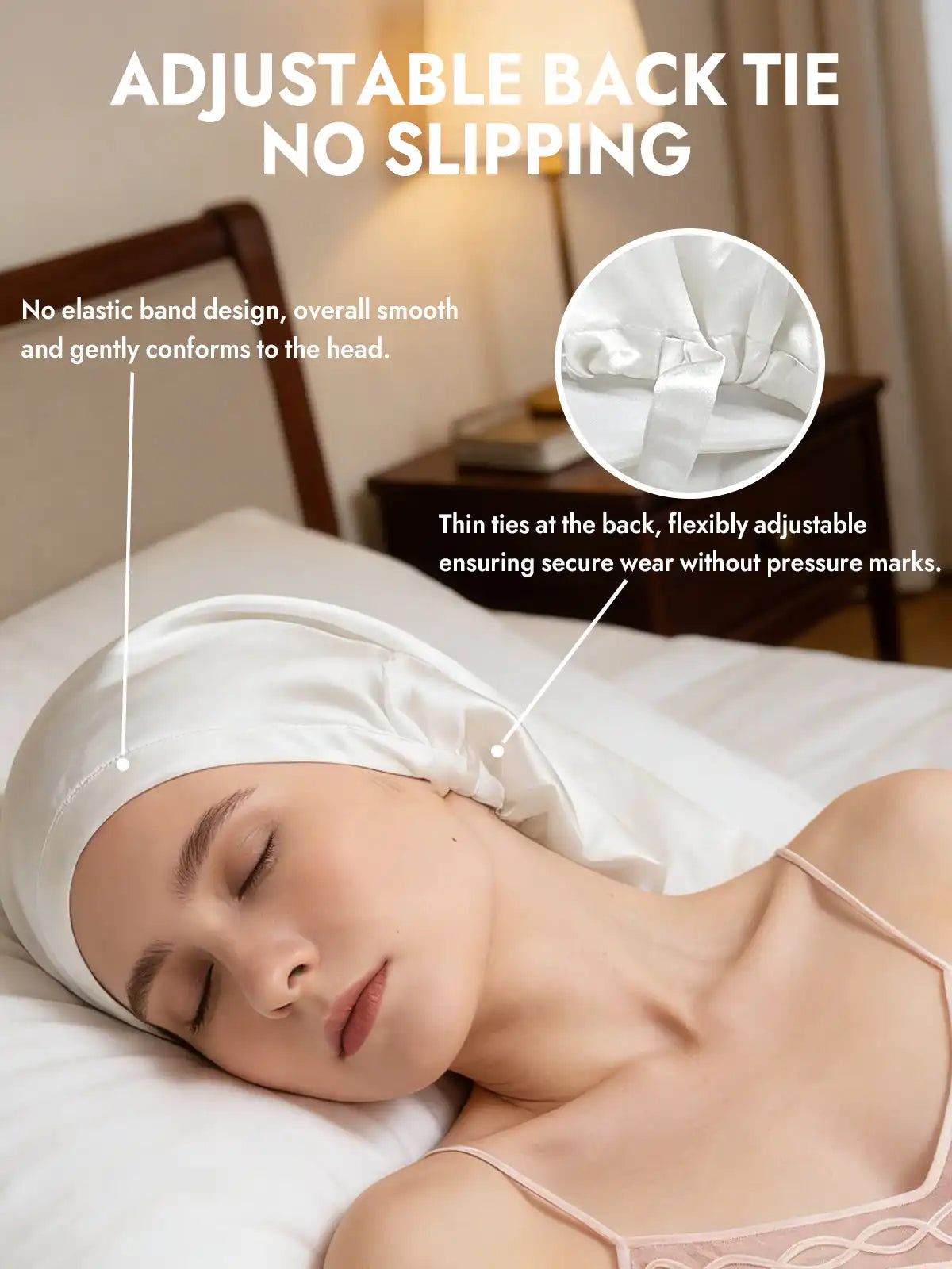 100% Mulberry Silk Elegant Bonnet for Long Hair