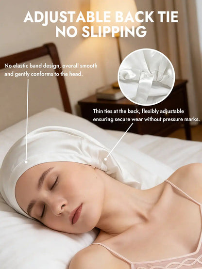 100% Mulberry Silk Elegant Bonnet for Long Hair