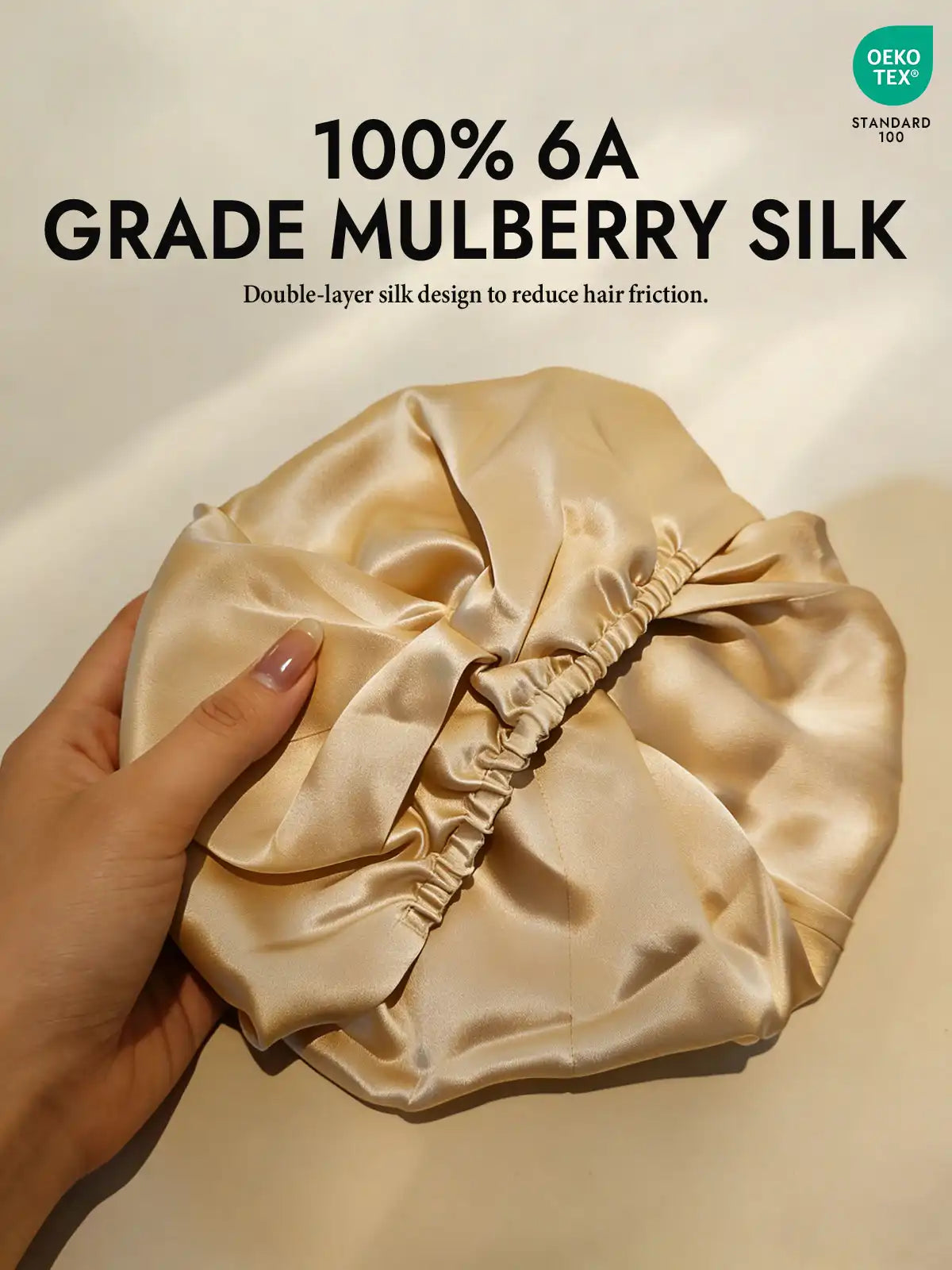 100% Mulberry Silk Sleep Cap Double Layer Night Turban Bonnet