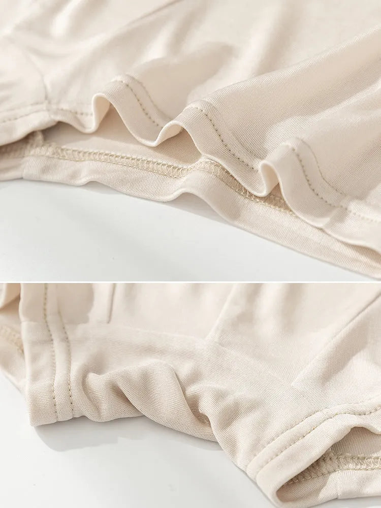 3Pcs Men‘s Ultra Soft Comfy 100% Mulberry Silk Boxer Underwear