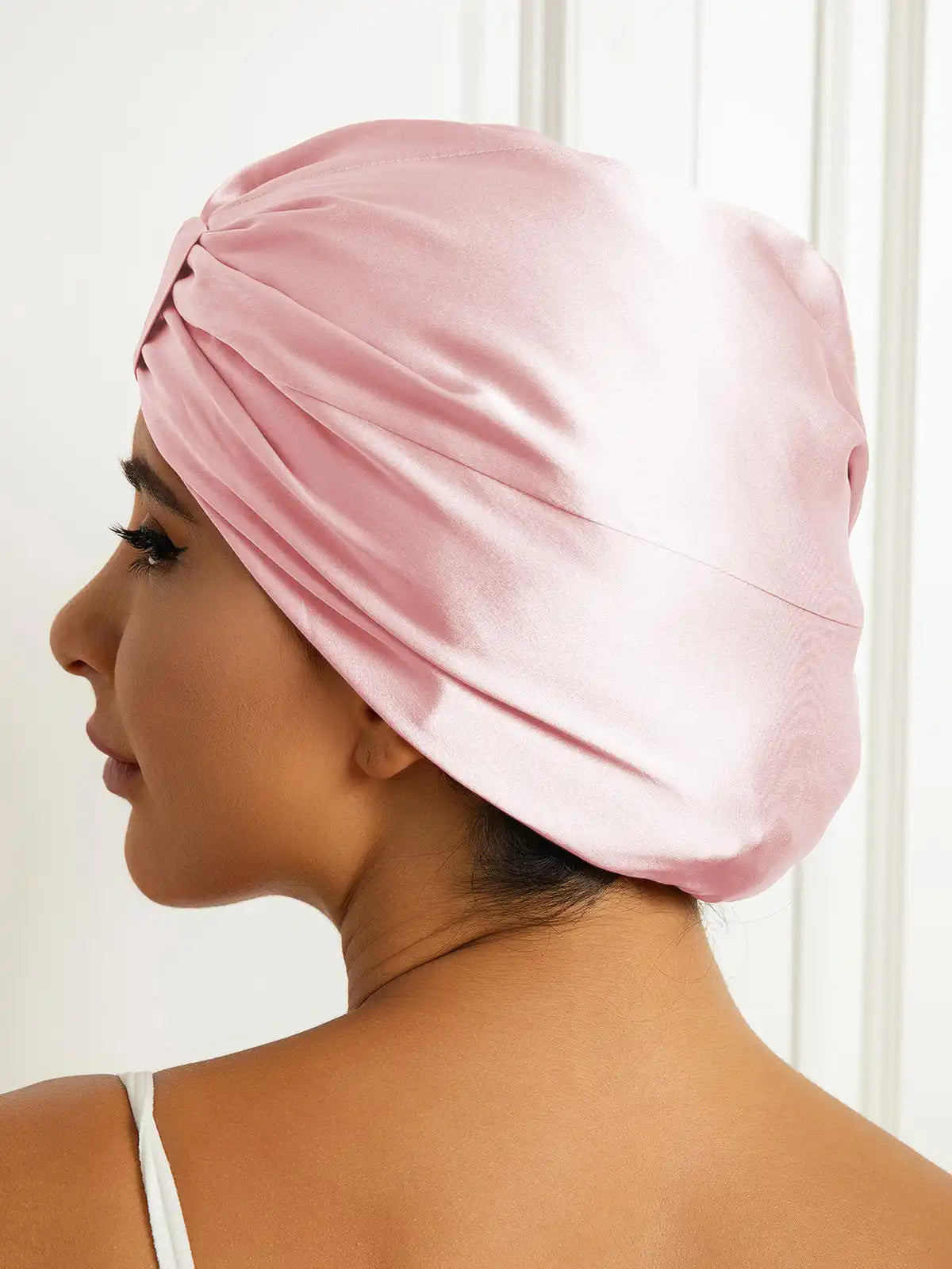 100% Mulberry Silk Sleep Cap Double Layer Night Turban Bonnet