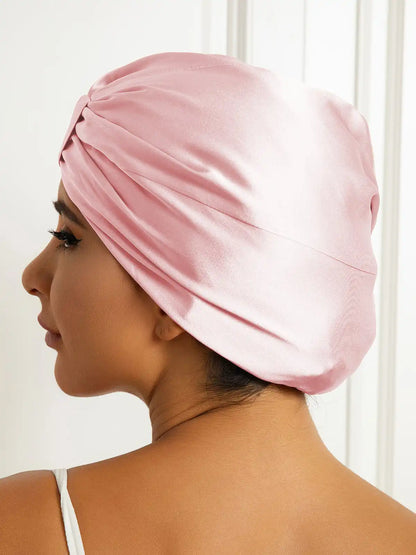 100% Mulberry Silk Sleep Cap Double Layer Night Turban Bonnet