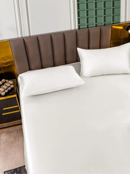 25Momme 3Pcs Silk Set Fitted Sheet+2x Pillowcases