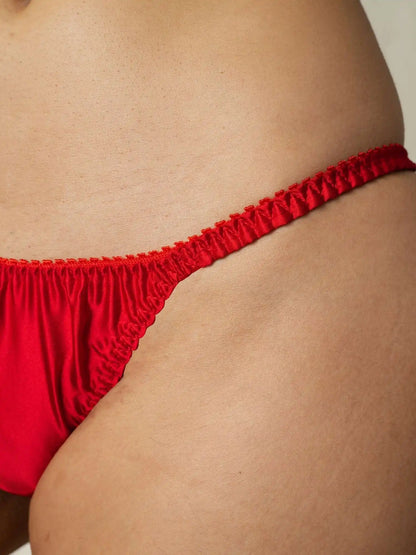 100% Mulberry Silk String Thong Sexy Panty
