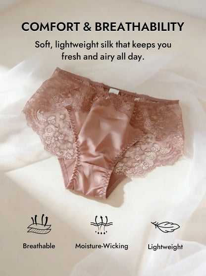 100% Mulberry Silk Sexy Lace Panty