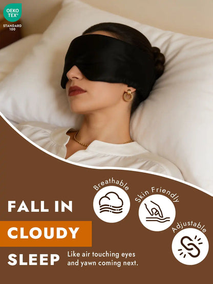 100% Mulberry Silk Double-Sided Eye Mask With Silent Velcro Closure