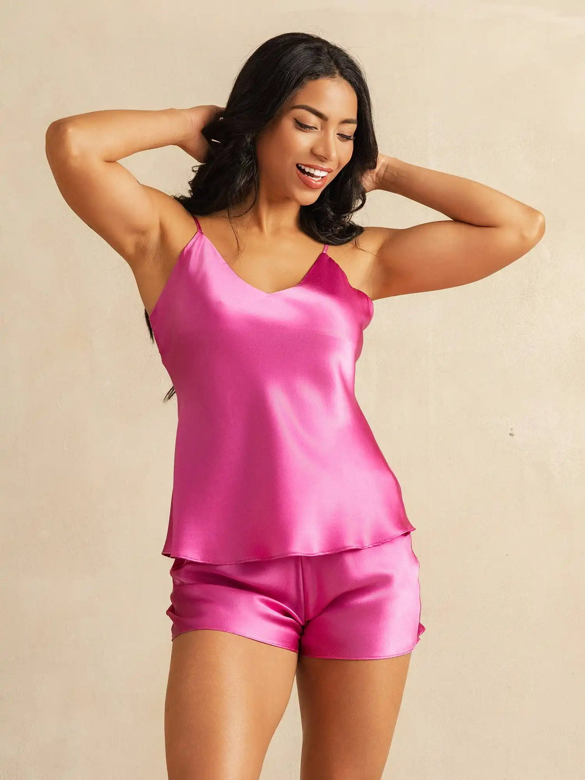 100% Mulberry Silk V-Neck Cami Pajama Set