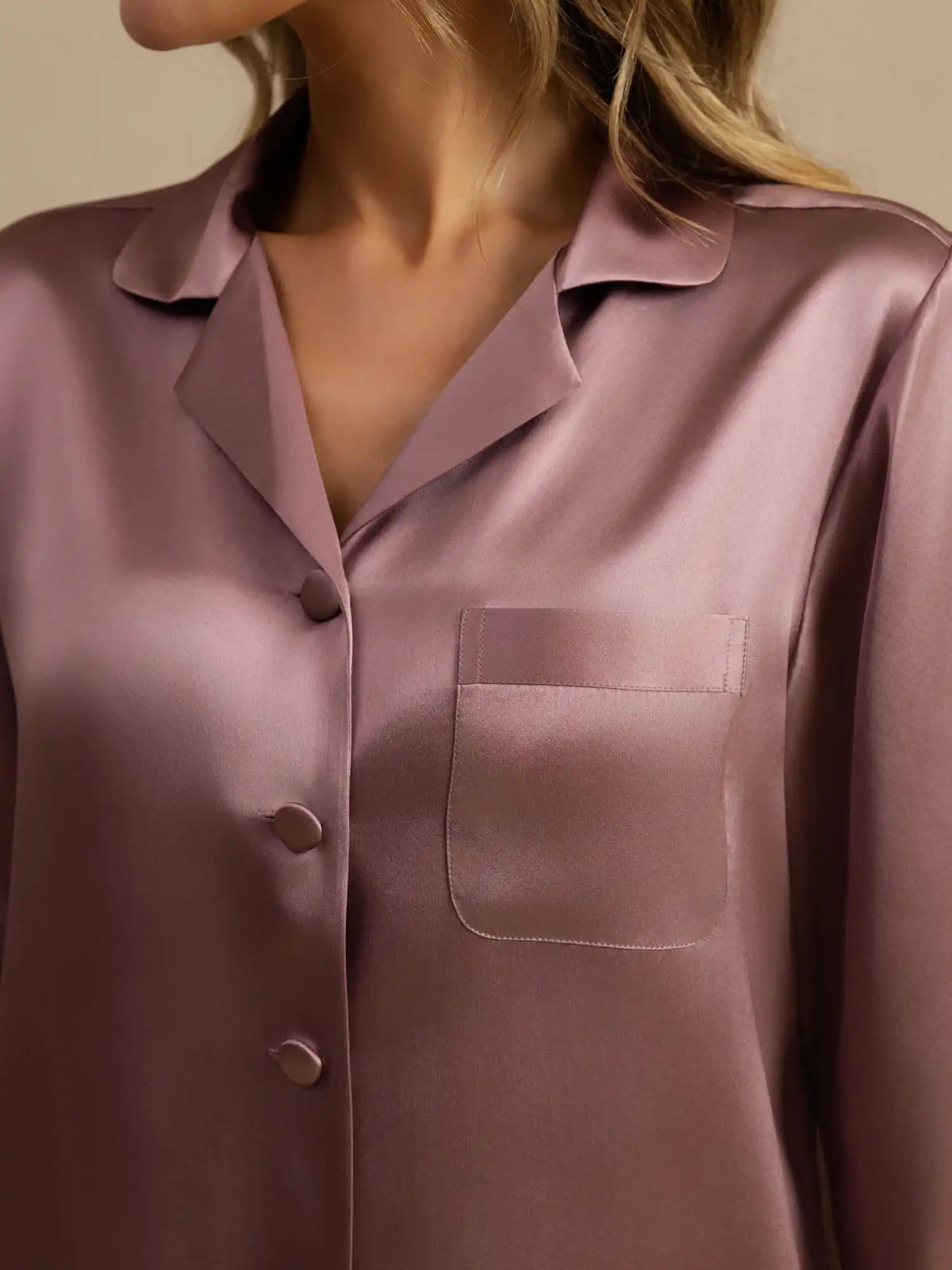 100% Mulberry Silk Women's Long Sleeve Pajamas Set
