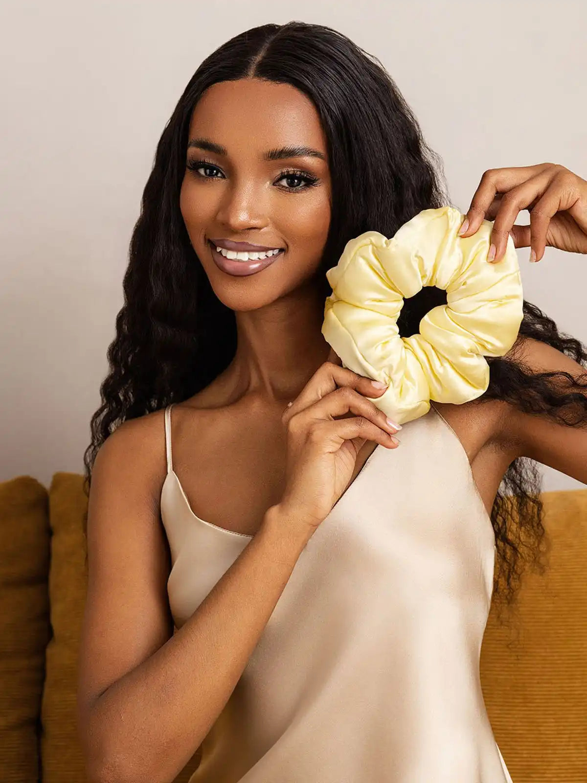 100% Mulberry Silk Soft Oversized Hair Scrunchie - 8cm