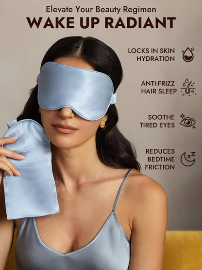 100% Mulberry Silk Eye Mask And Envelope Pouch Set 2Pcs