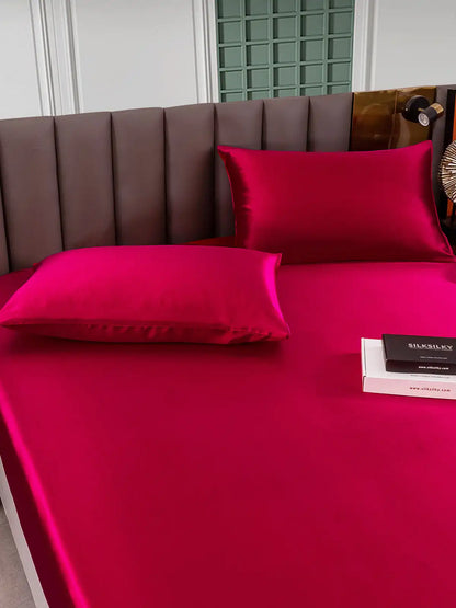 25Momme 3Pcs Silk Set Fitted Sheet+2x Pillowcases