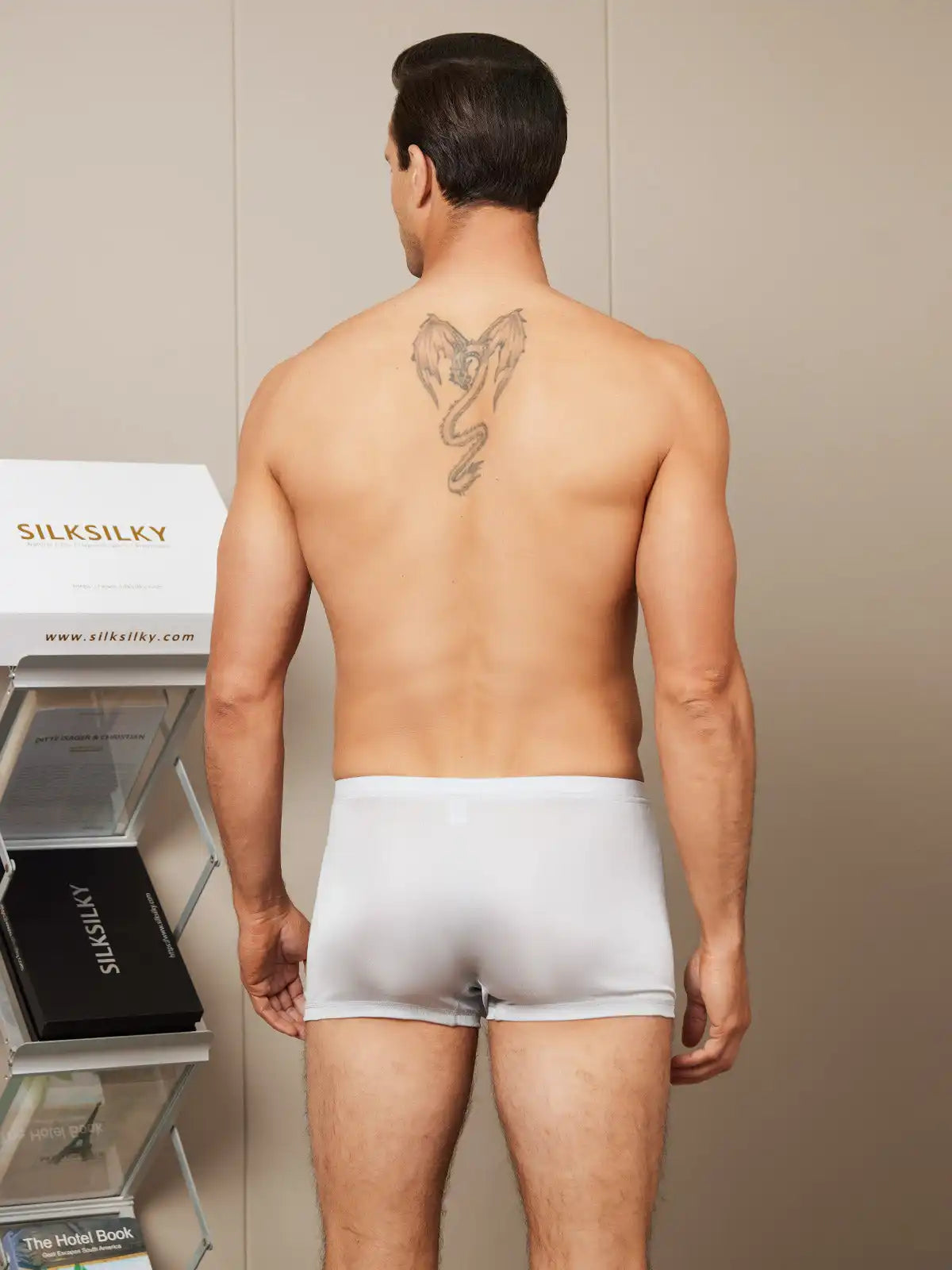 3Pcs Men‘s 100% Mulberry Silk Boxer Briefs Underwear