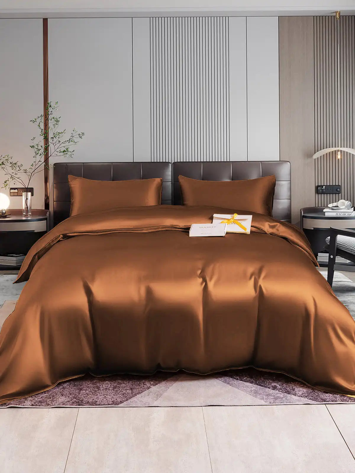 22Momme 4Pcs Silk Set Duvet Cover+Flat Sheet+2x Pillowcases