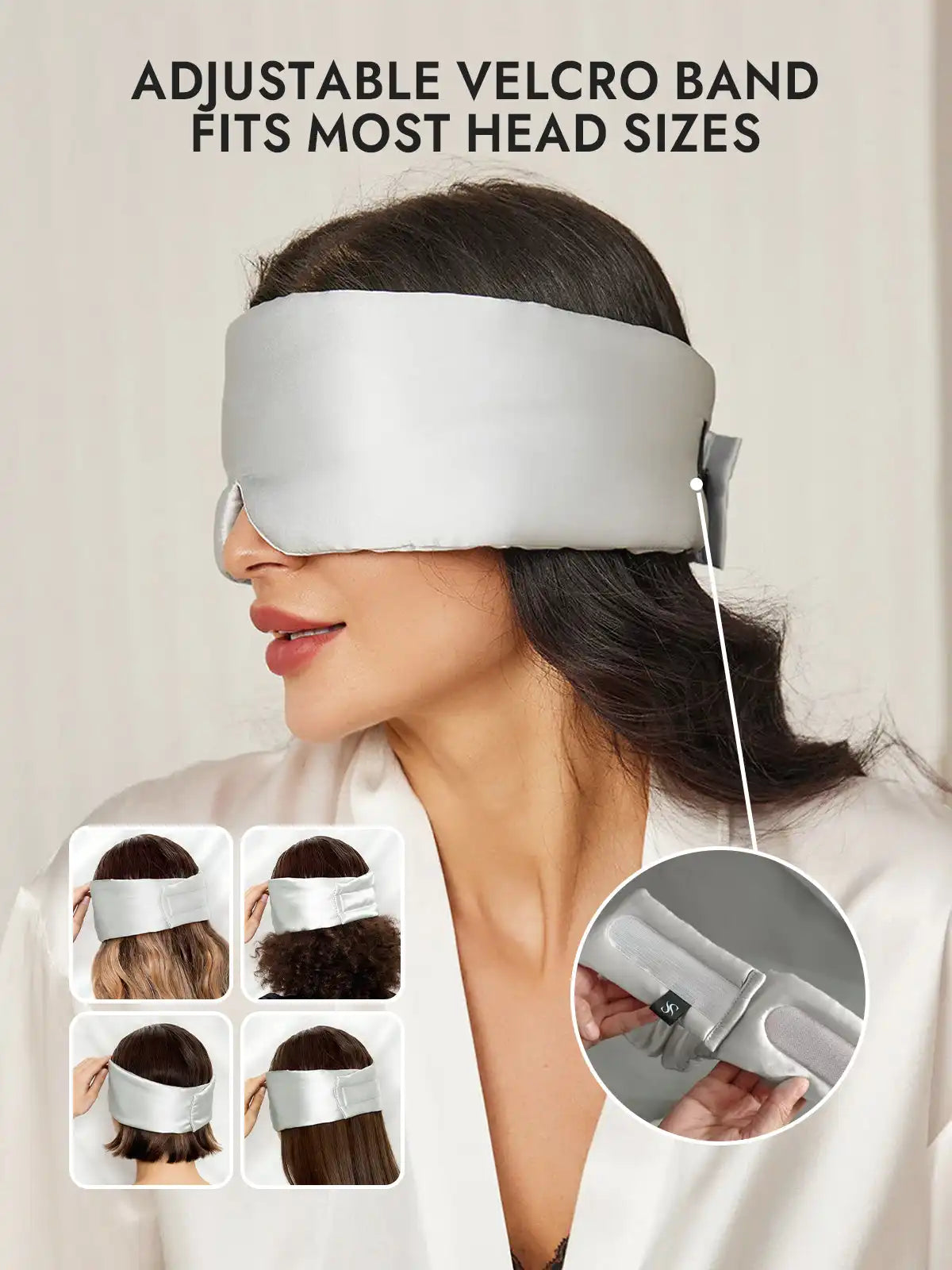100% Mulberry Silk One Piece Silk Sleep Eye Mask With Velcro