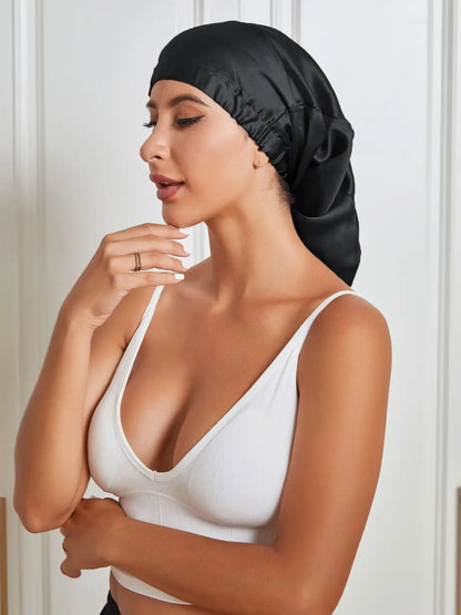 100% Mulberry Silk Sleep Cap Elasticated Bonnet