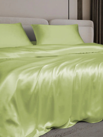 19Momme 4Pcs Silk Set Duvet Cover+Fitted Sheet+2x Pillowcases