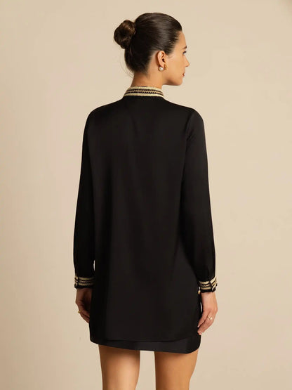 Clearance - 19Momme Silk Women's Pleated Stand Collar Blouse
