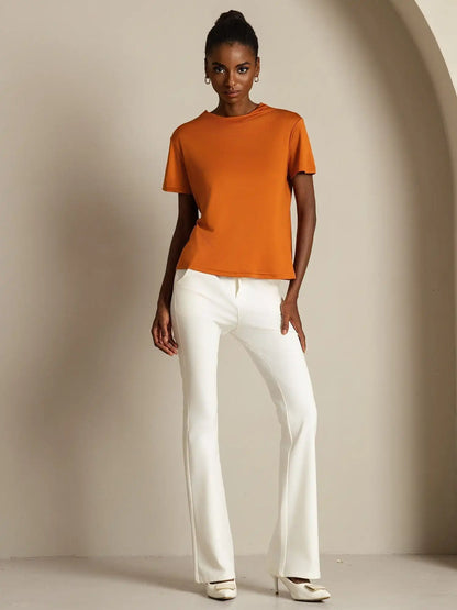 Clearance - Pure Silk Short Sleeve Mock Women's T-Shirt