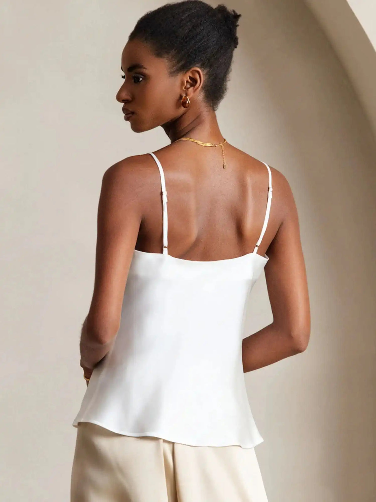 100% Mulberry Silk Spaghetti Strap V Neck Camisole Top