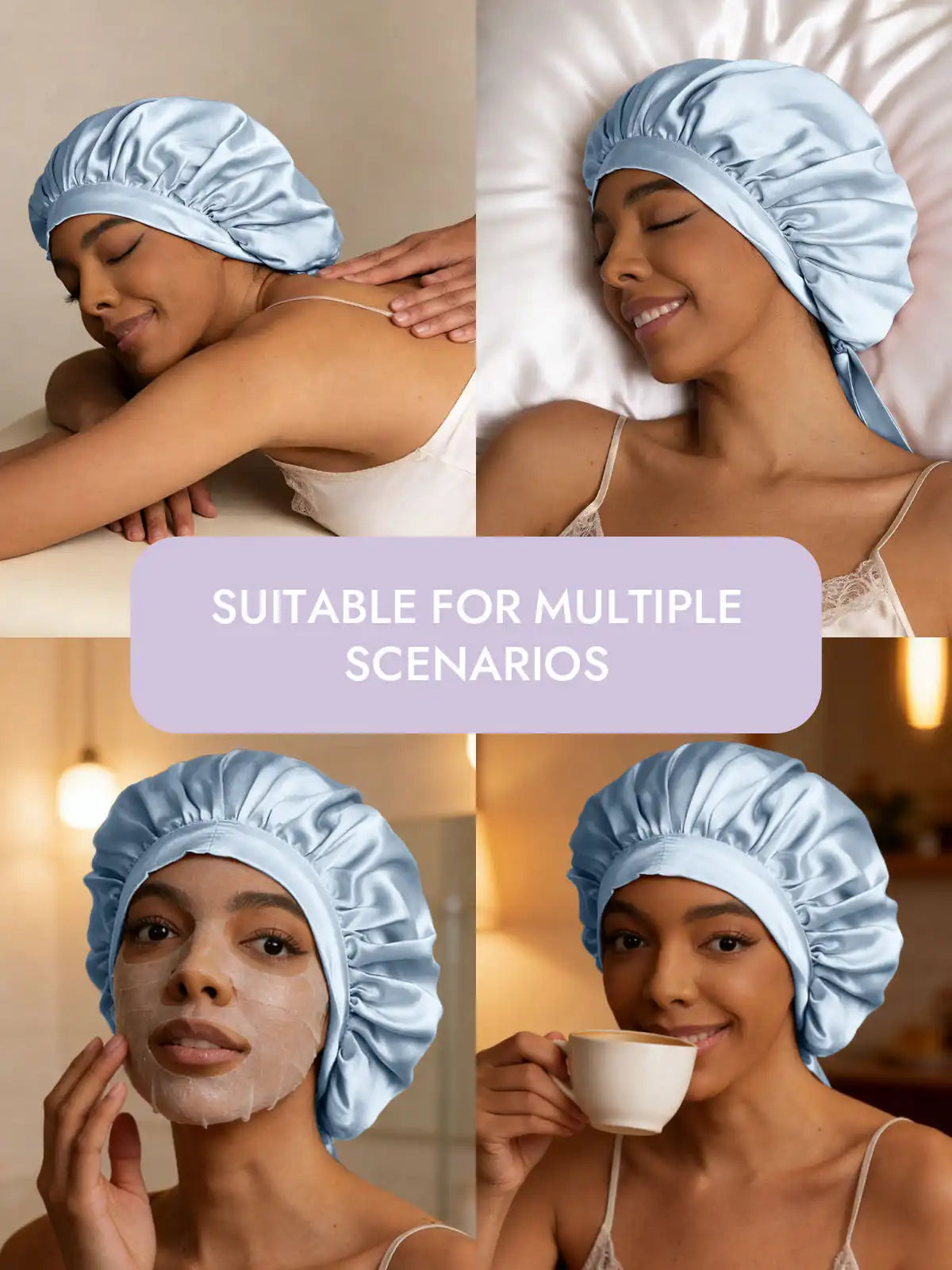 100% Mulberry Silk Elegant Bonnet with Long Ribbons