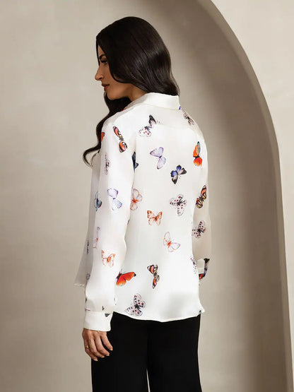 Women’s 19 Momme Silk Long Sleeves Button-Up Shirt