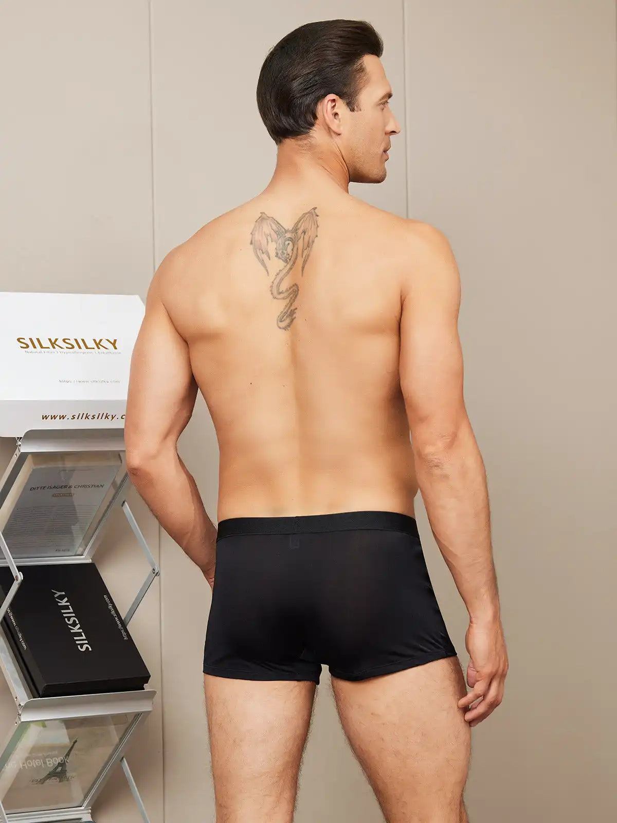 Men‘s 100% Mulberry Silk Boxer Briefs Underwear