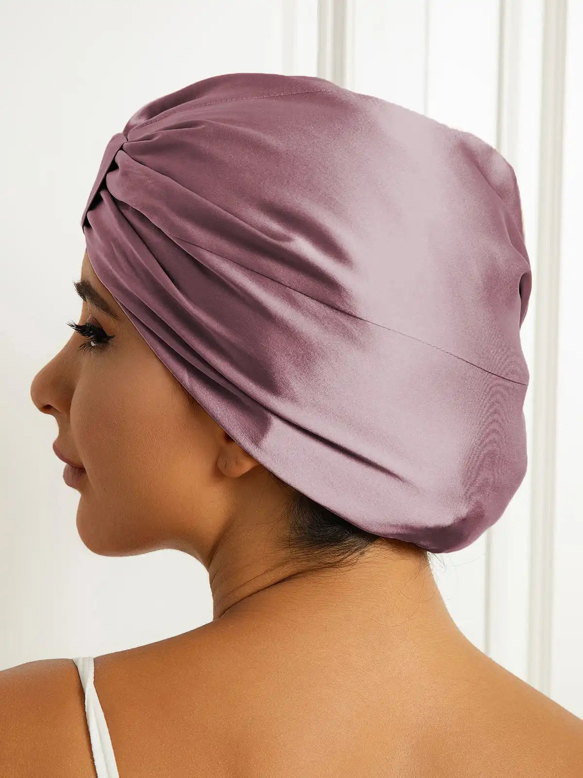 100% Mulberry Silk Sleep Cap Double Layer Night Turban Bonnet