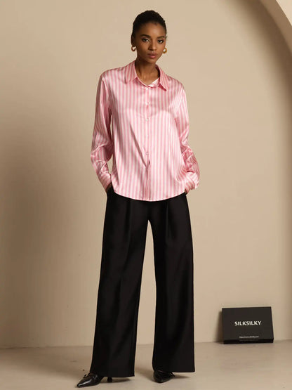 Women’s 19 Momme Silk Long Sleeves Button-Up Shirt