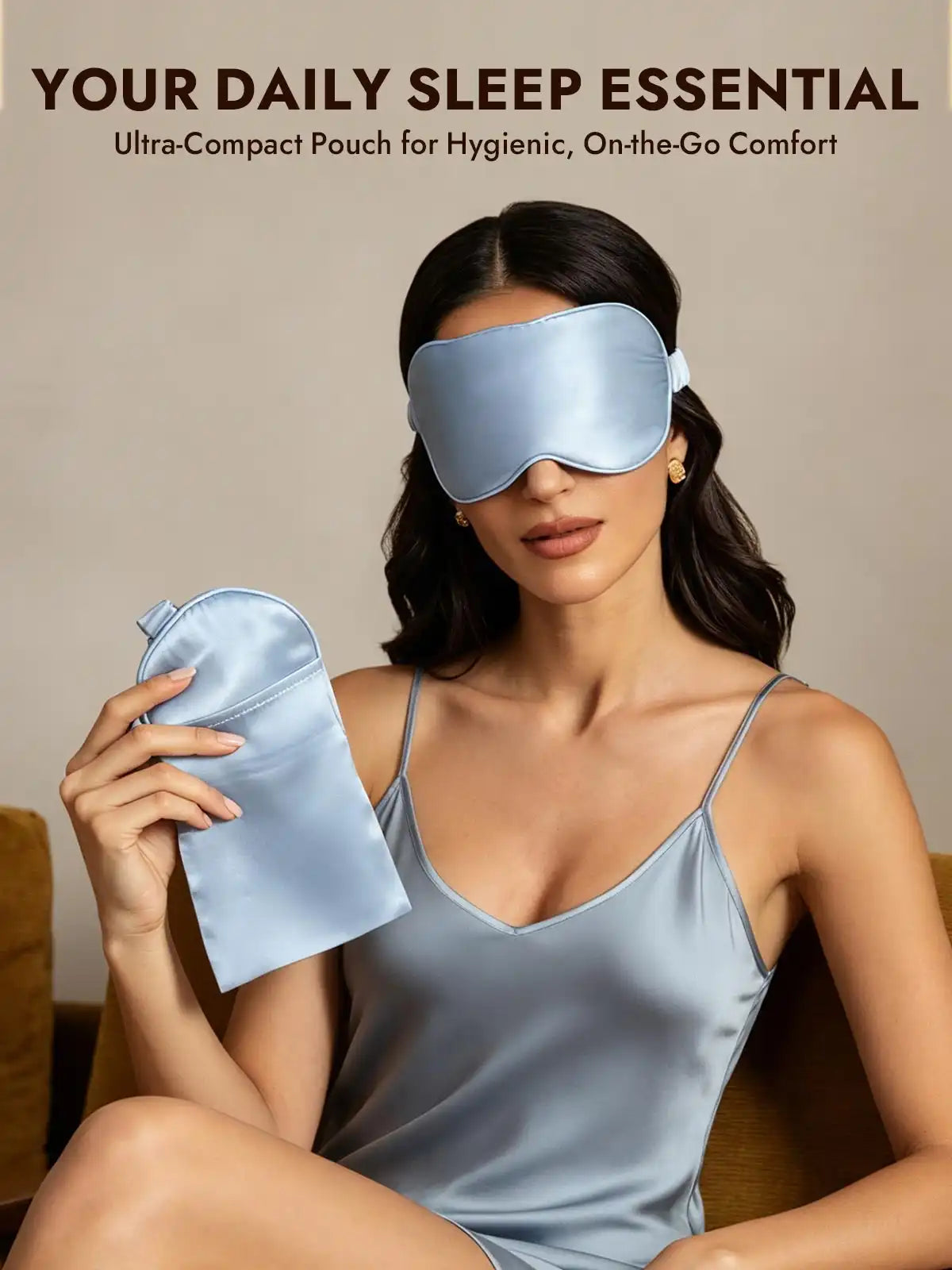 100% Mulberry Silk Eye Mask And Envelope Pouch Set 2Pcs