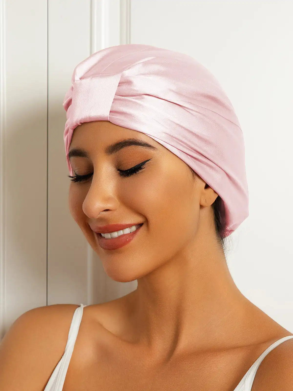 100% Mulberry Silk Sleep Cap Double Layer Night Turban Bonnet