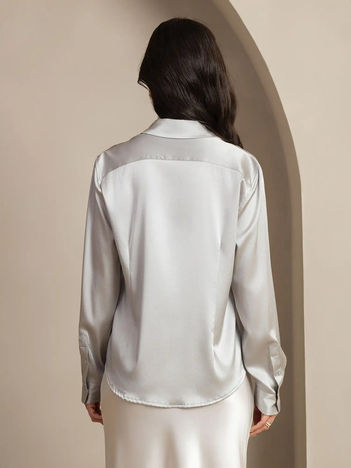 Women’s 19 Momme Silk Long Sleeves Button-Up Shirt