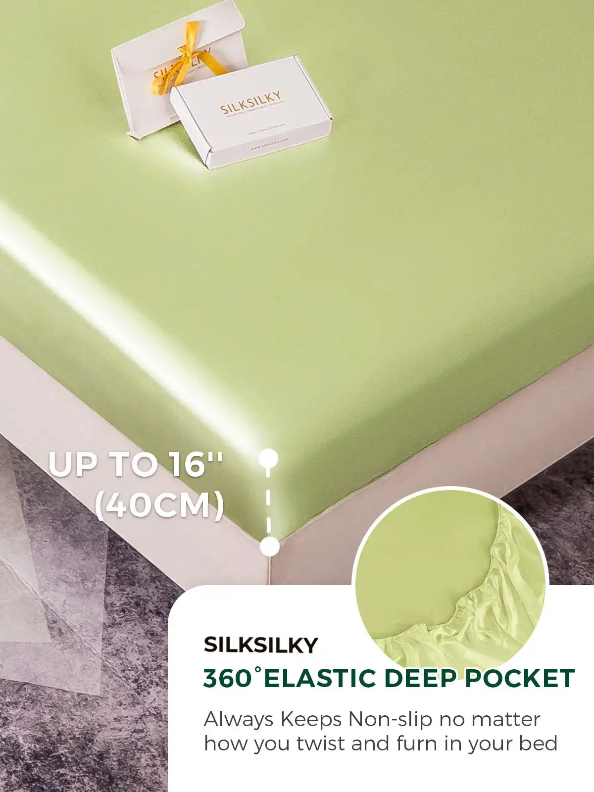 19Momme 3Pcs Silk Set Fitted Sheet+2x Pillowcases