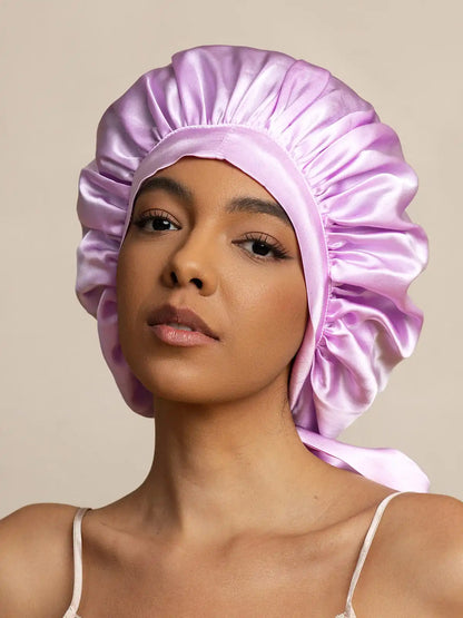 100% Mulberry Silk Elegant Bonnet with Long Ribbons