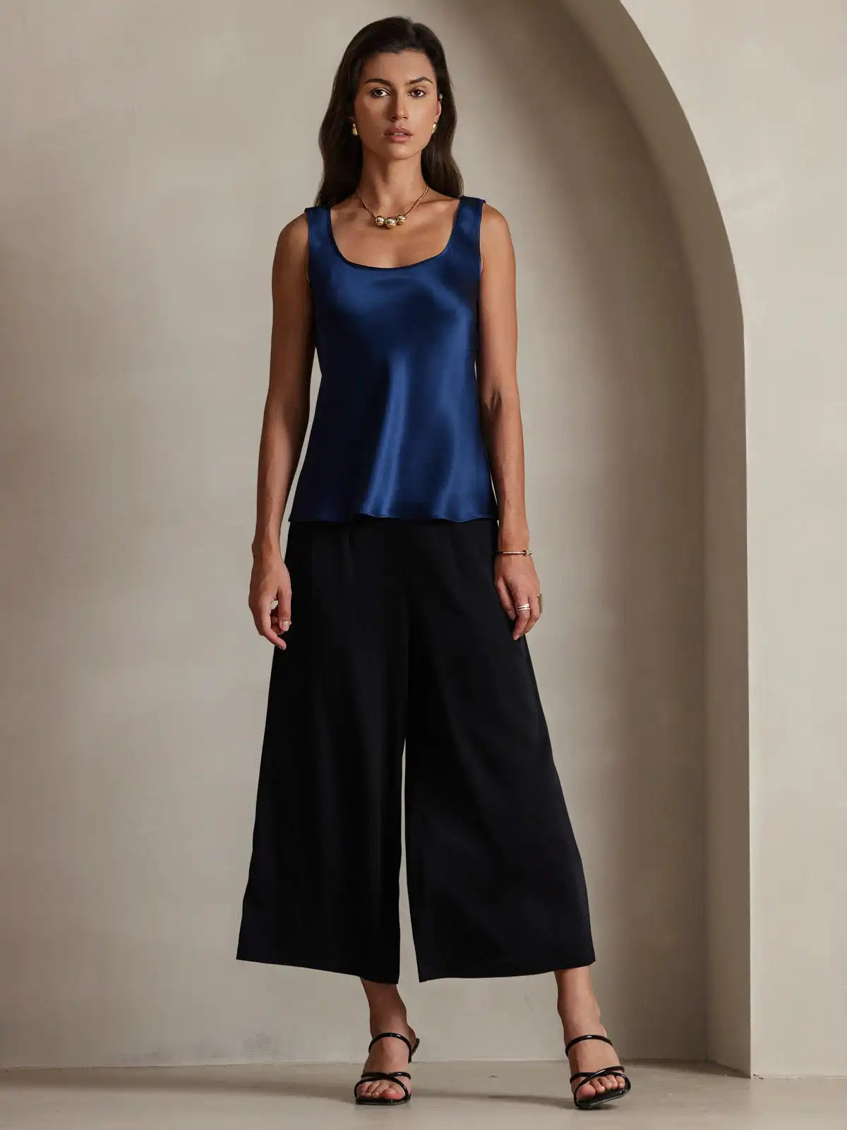 Women's 19Momme Silk Sleeveless U Neck Tank Top
