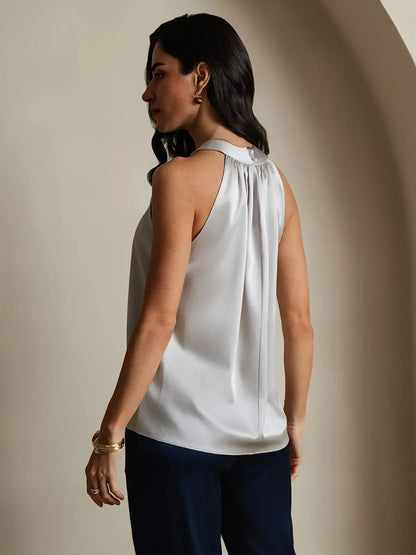 19Momme Silk Sleeveless Halter Neck Women's Top