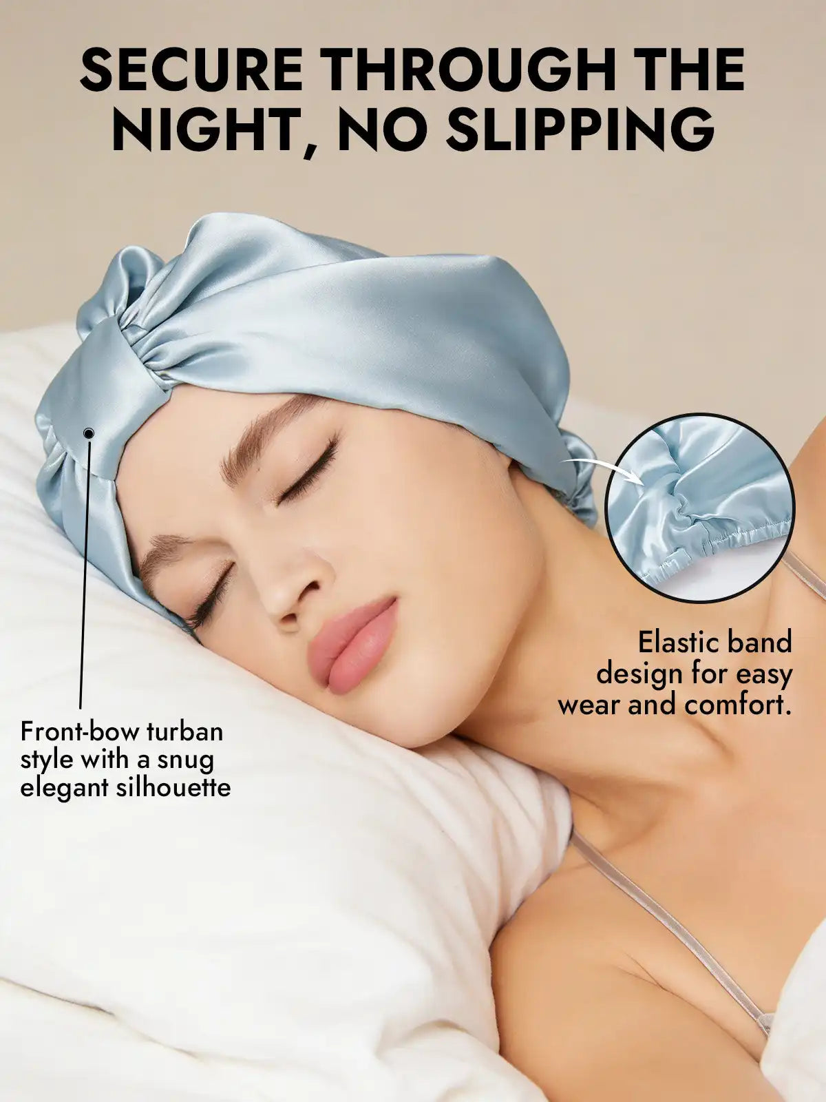 100% Mulberry Silk Night Turban Bonnet