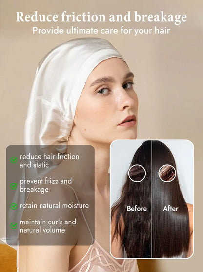 100% Mulberry Silk Elegant Bonnet for Long Hair