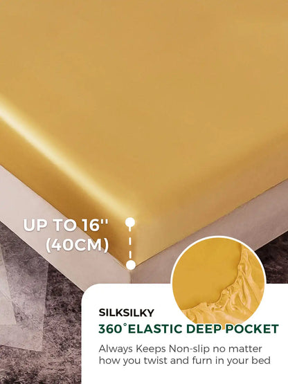 19Momme 3Pcs Silk Set Fitted Sheet+2x Pillowcases