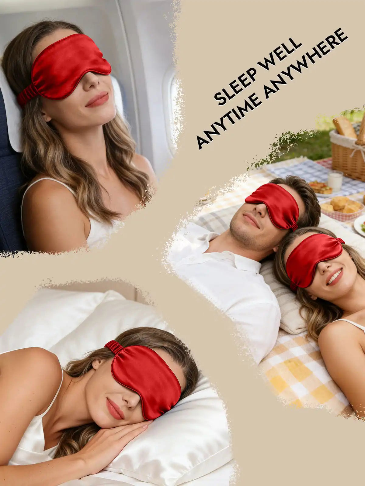 100% Mulberry Silk Sleep Eye Mask with Elastic Band