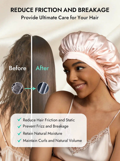 100% Mulberry Silk Elegant Bonnet with Long Ribbons
